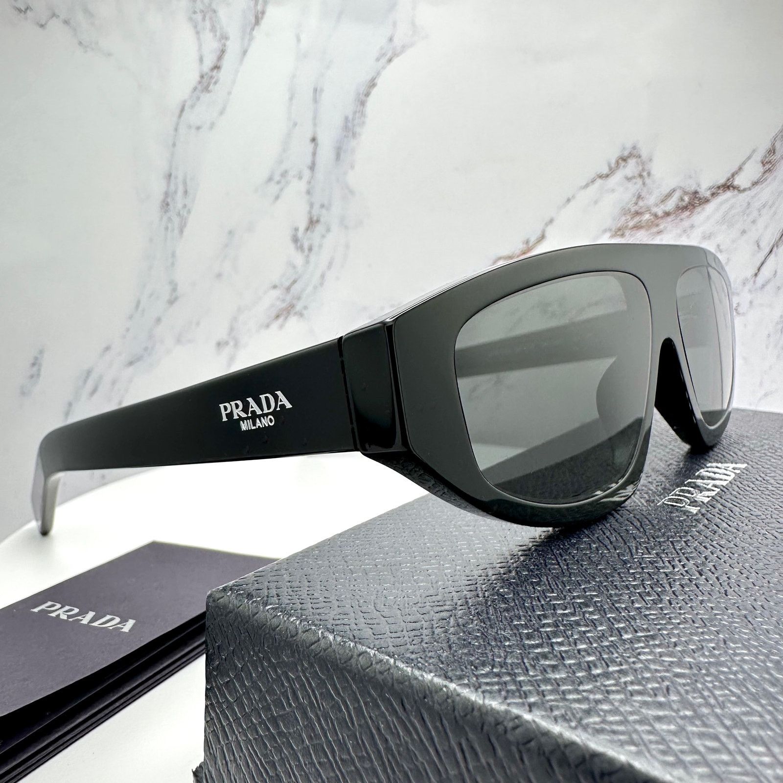 Prada New PRADA Sunglasses Black Gray Lens Authentic Prada Size ONE SIZE - 8 Thumbnail
