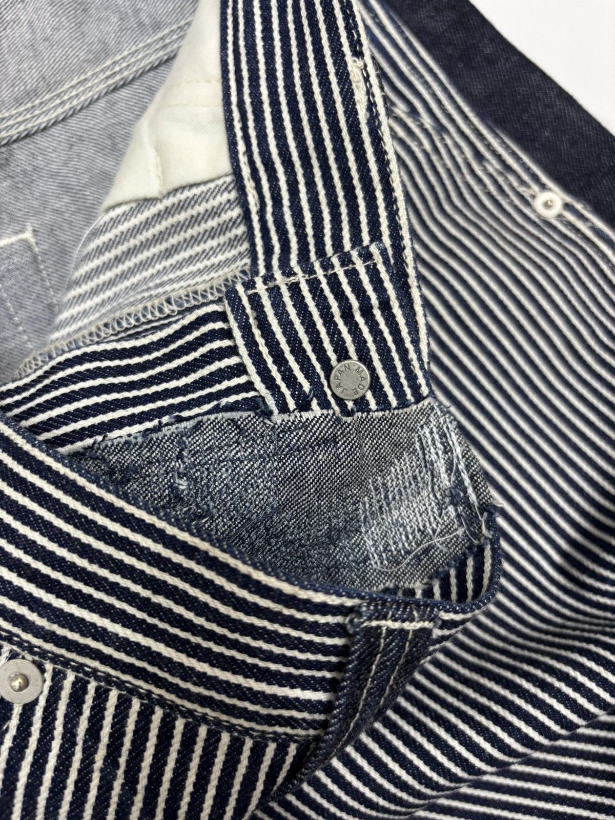 Kapital KOJIMA GENES Hickory Stripe Reconstructed Work Wear Jeans Size US 36 / EU 52 - 15 Thumbnail