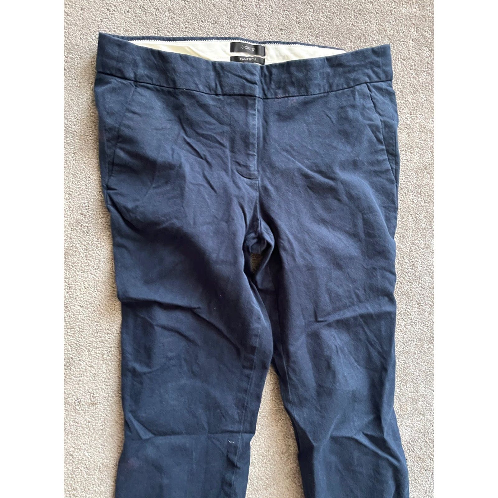 J.Crew J.Crew Women's Cropped Dress Pants Navy Blue Campbell Size 4 Size 27" / US 4 / IT 40 - 2 Thumbnail