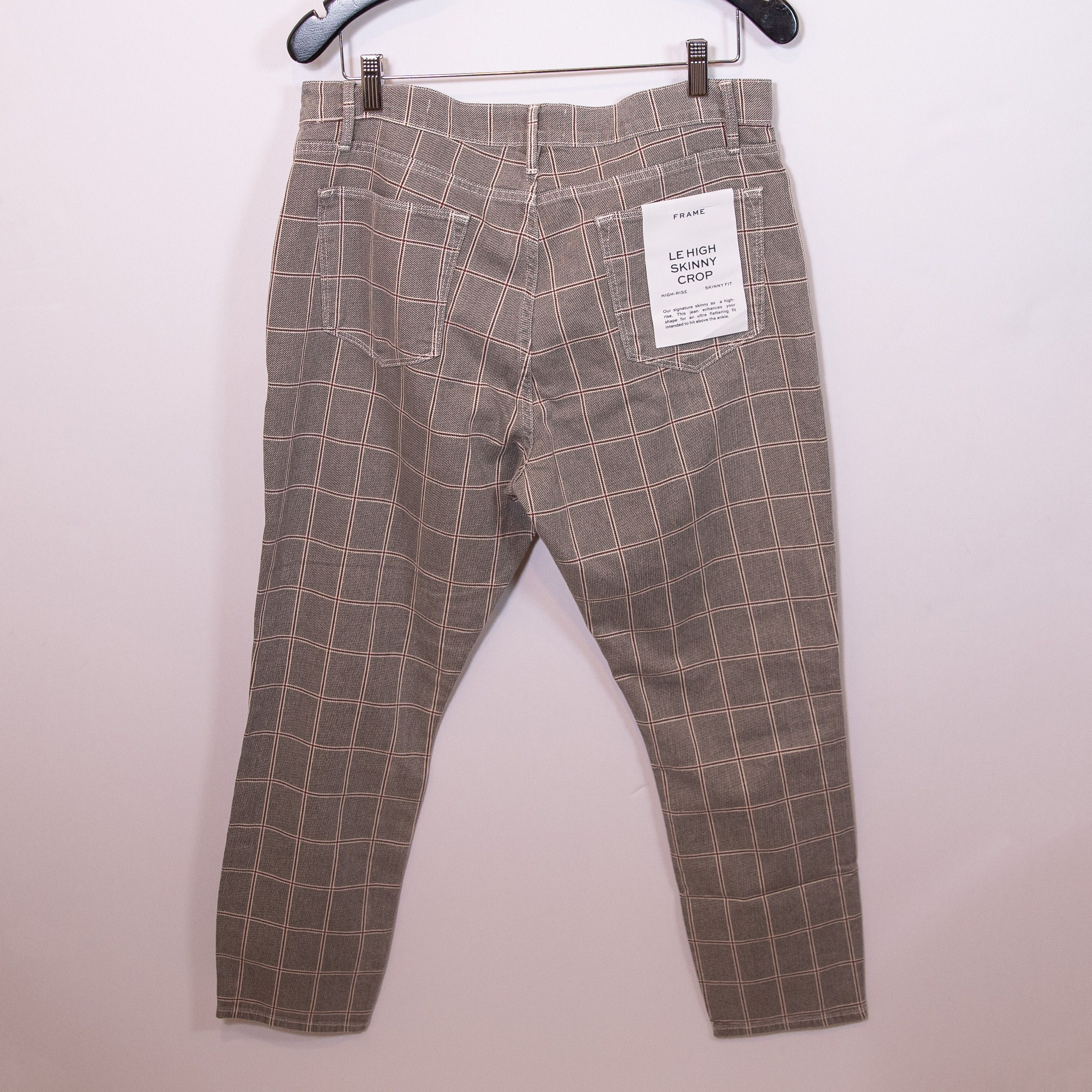 Frame NEW Frame Denim Le High Skinny Crop Plaid Size 33" - 5 Thumbnail