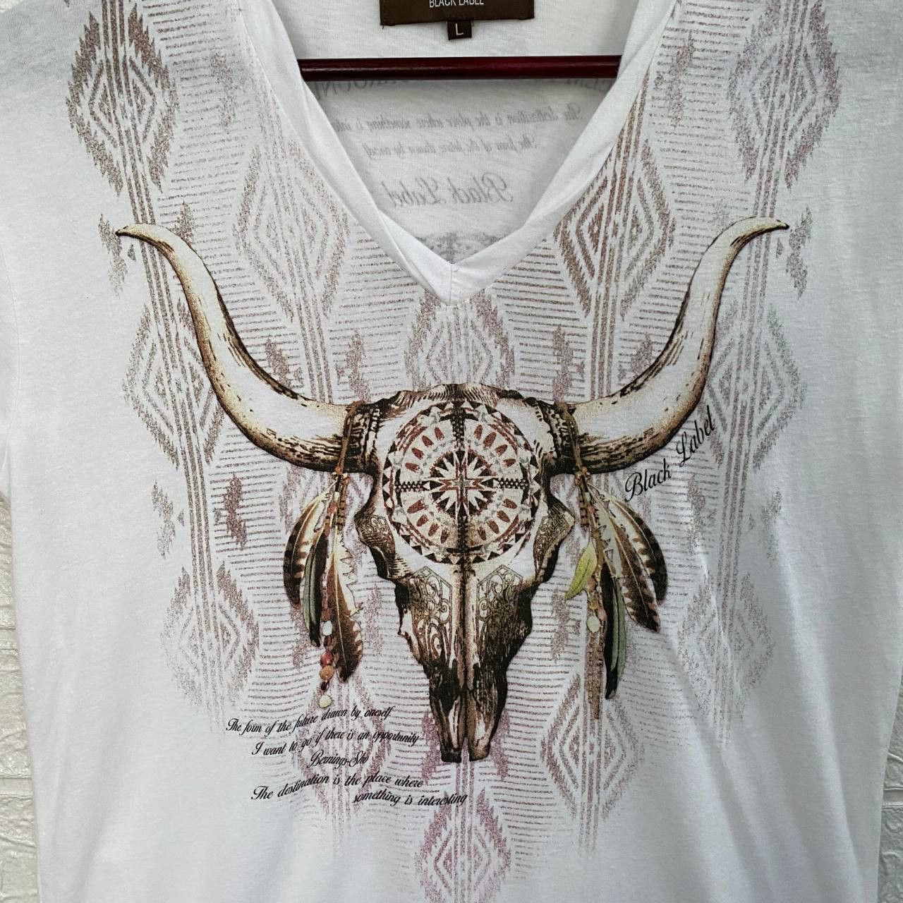 If Six Was Nine Berning Sho Japan V Neck Poem Feather Tee Size US M / EU 48-50 / 2 - 5 Thumbnail