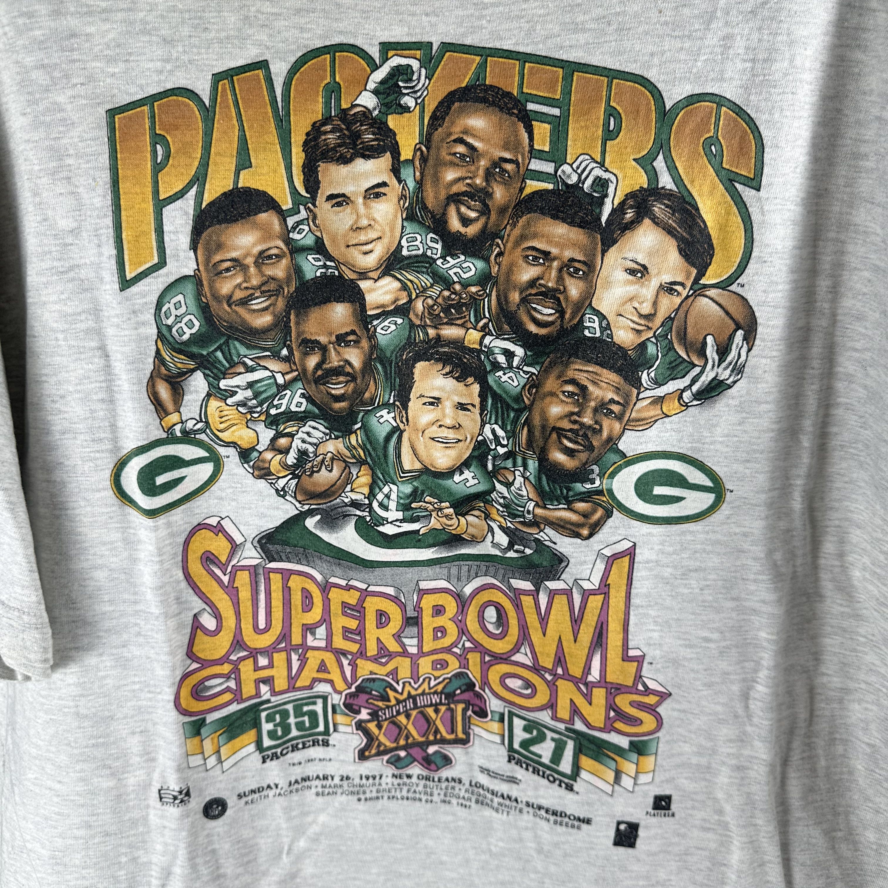Vintage 1997 GreenBay Packers NFL SuperBowl Champions Caricature Tee Size US XXL / EU 58 / 5 - 2 Thumbnail