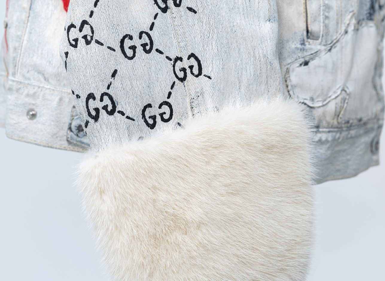 Gucci Gucci FW2016 GucciGhost Hand-Painted Mink Denim Jacket Size US S / EU 44-46 / 1 - 5 Thumbnail