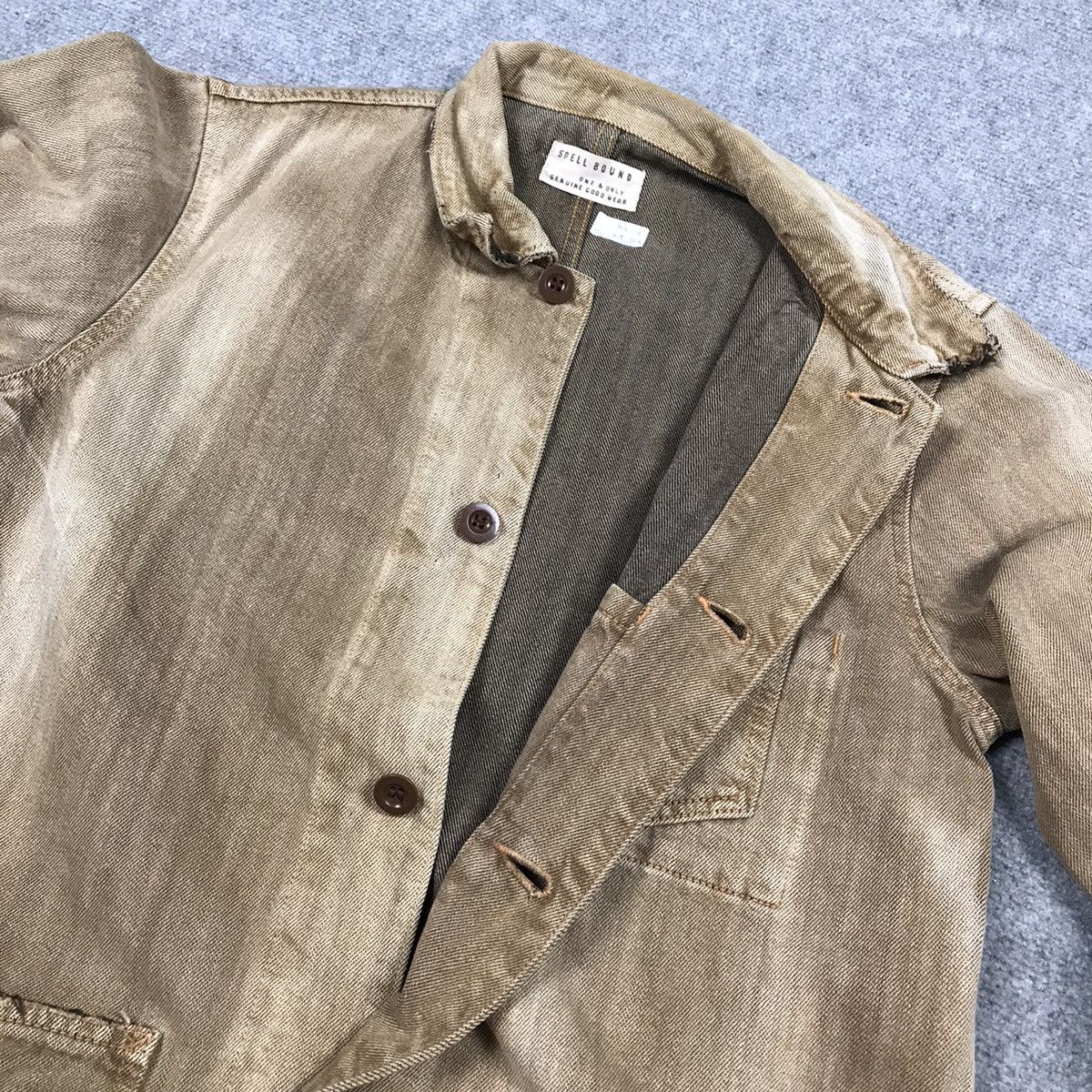 Japanese Brand × Spellbound SPELLBOUND CHORE DISTRESSED BROWN SUN FADED BUTTON JACKET Size US M / EU 48-50 / 2 - 12 Thumbnail