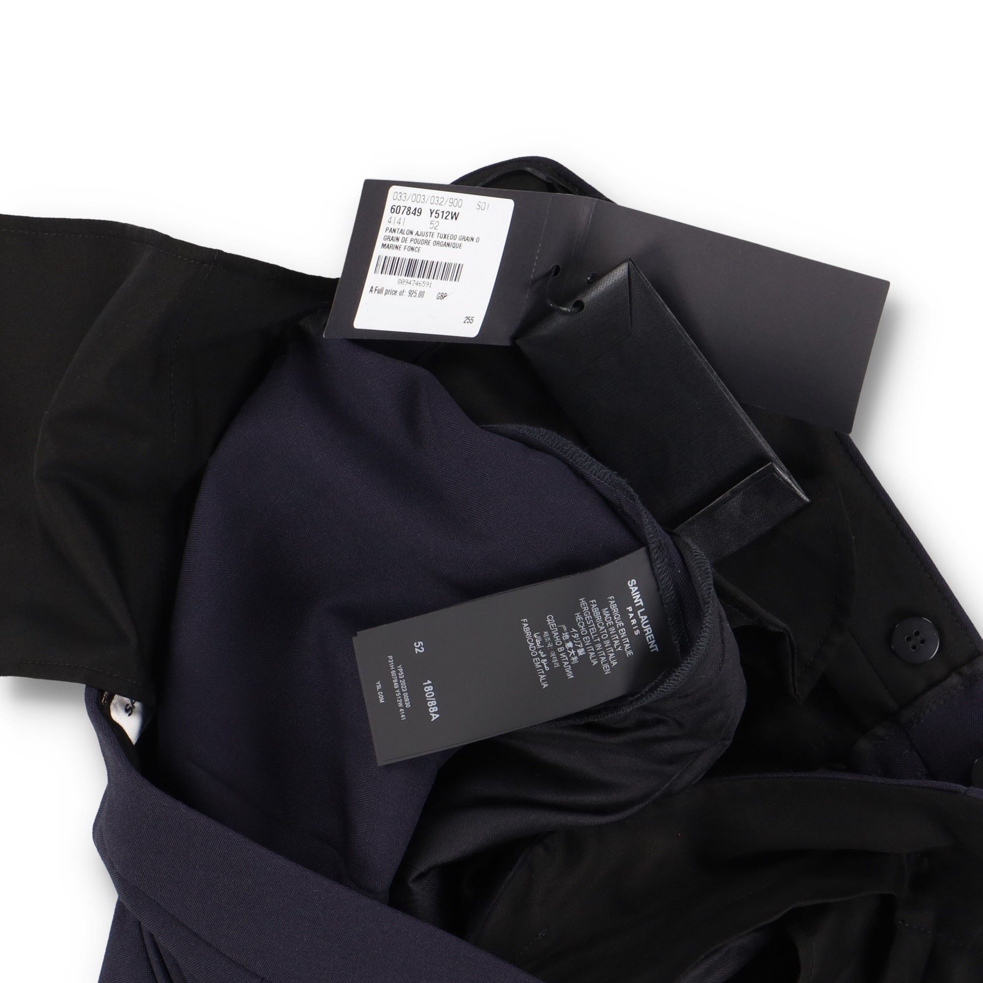 Saint Laurent Paris Navy Blue Satin Stripe Tailored Tuxedo Trousers Size US 36 / EU 52 - 3 Thumbnail