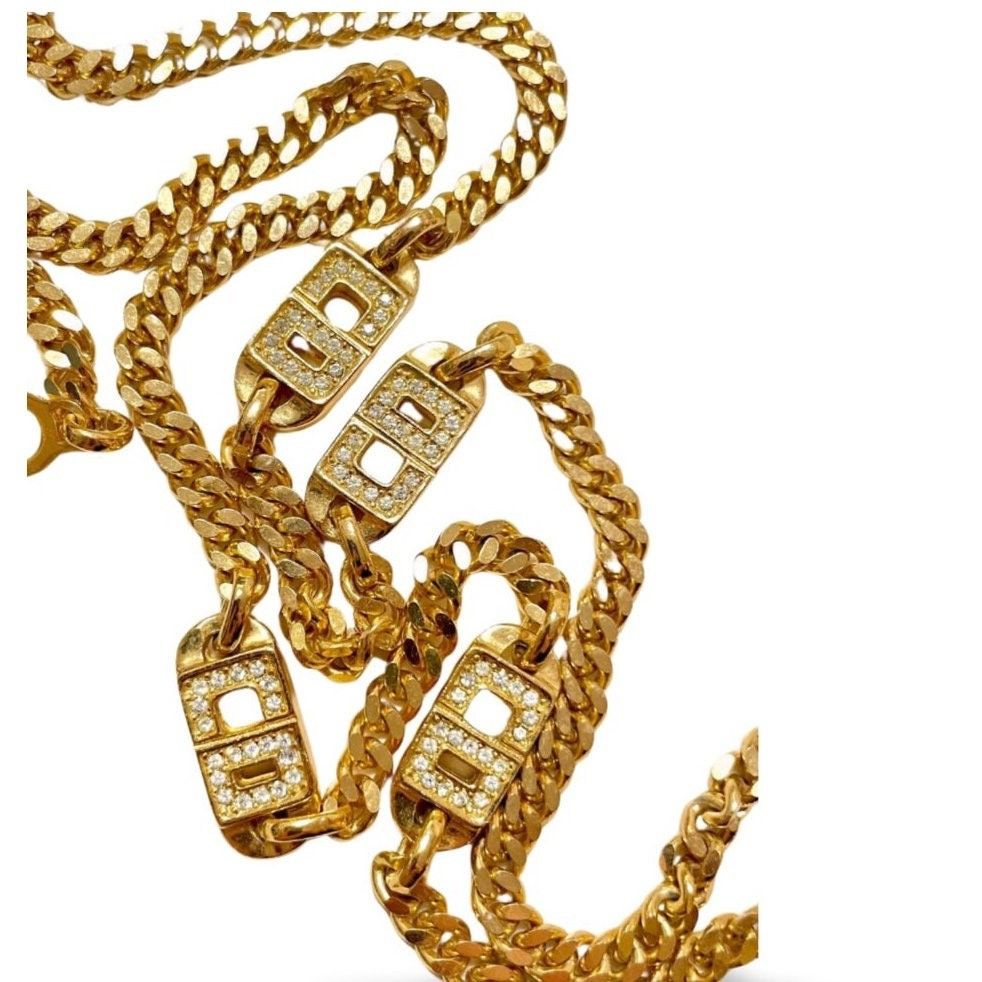 Dior Vintage Christian Dior golden chain necklace with crystal CD Size ONE SIZE - 7 Thumbnail