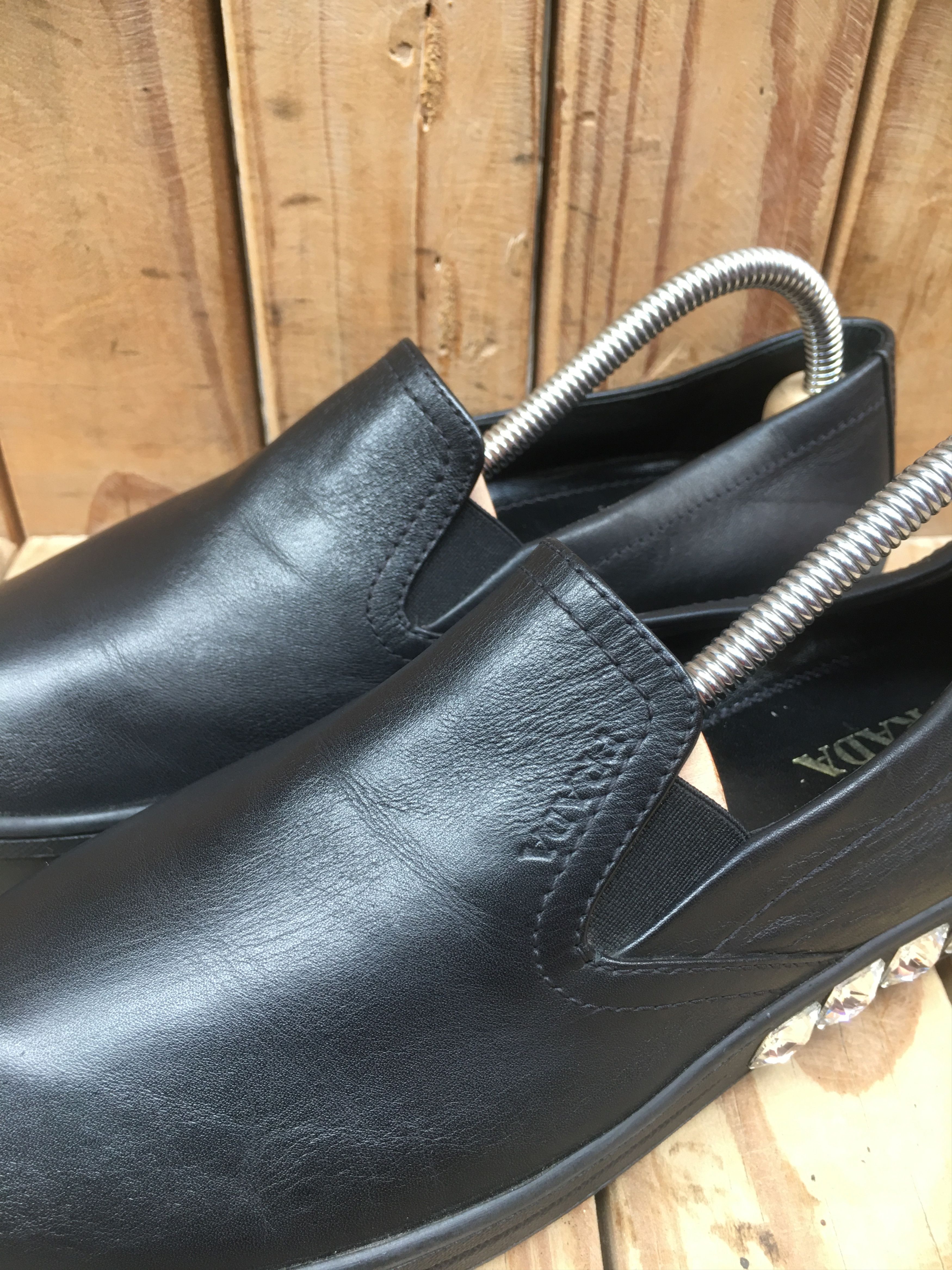 Prada PRADA Black women's Leather Casual Sneakers Uk 4 EUR 37 US 7 Size US 7 / IT 37 - 3 Thumbnail
