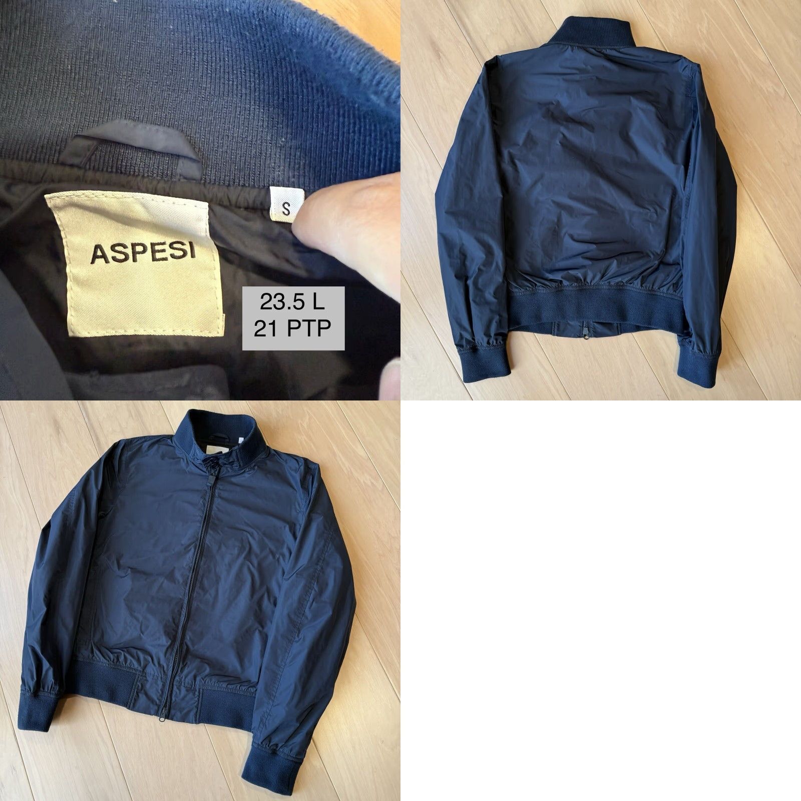 Aspesi Aspesi Swing Jacket S Blue Lightweight Microfiber Nylon Lining Zipper Button Collared Short Jacket Coat Men Vintage No Size US S / EU 44-46 / 1 - 8 Thumbnail
