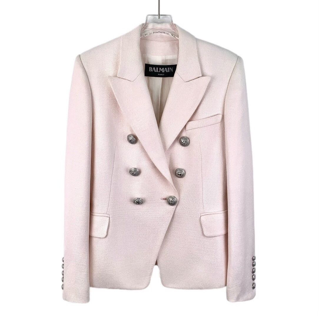Balmain Balmain Cotton Pink Jacket 38 Women Size S / US 4 / IT 40 - 1 Thumbnail