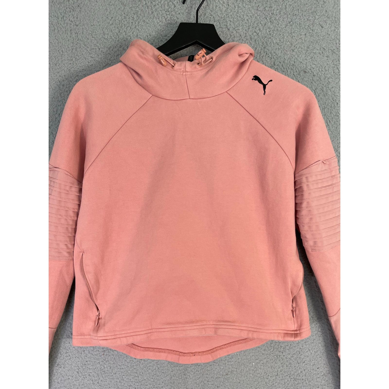 Puma Puma Women's Pink Moto Sleeve Pullover Hoodie Small S/P Size S / US 4 / IT 40 - 6 Thumbnail
