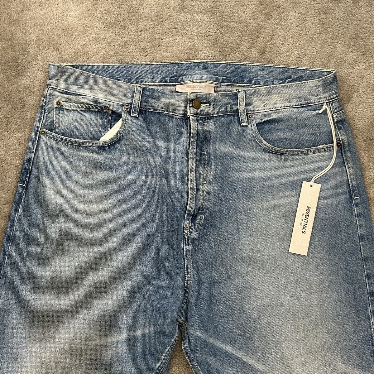 Fear of God FEAR OF GOD ESSENTIALS Blue Faded Jeans 5 Pocket Denim Size US 38 / EU 54 - 2 Thumbnail