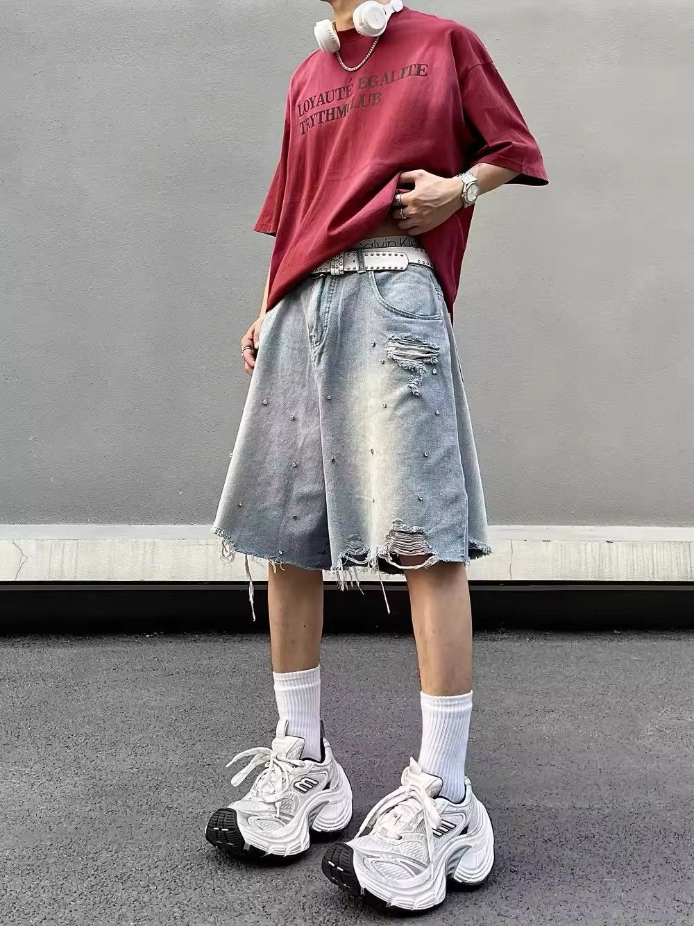 Jean High Street Ripped Short Jeans Size US 33 - 3 Thumbnail