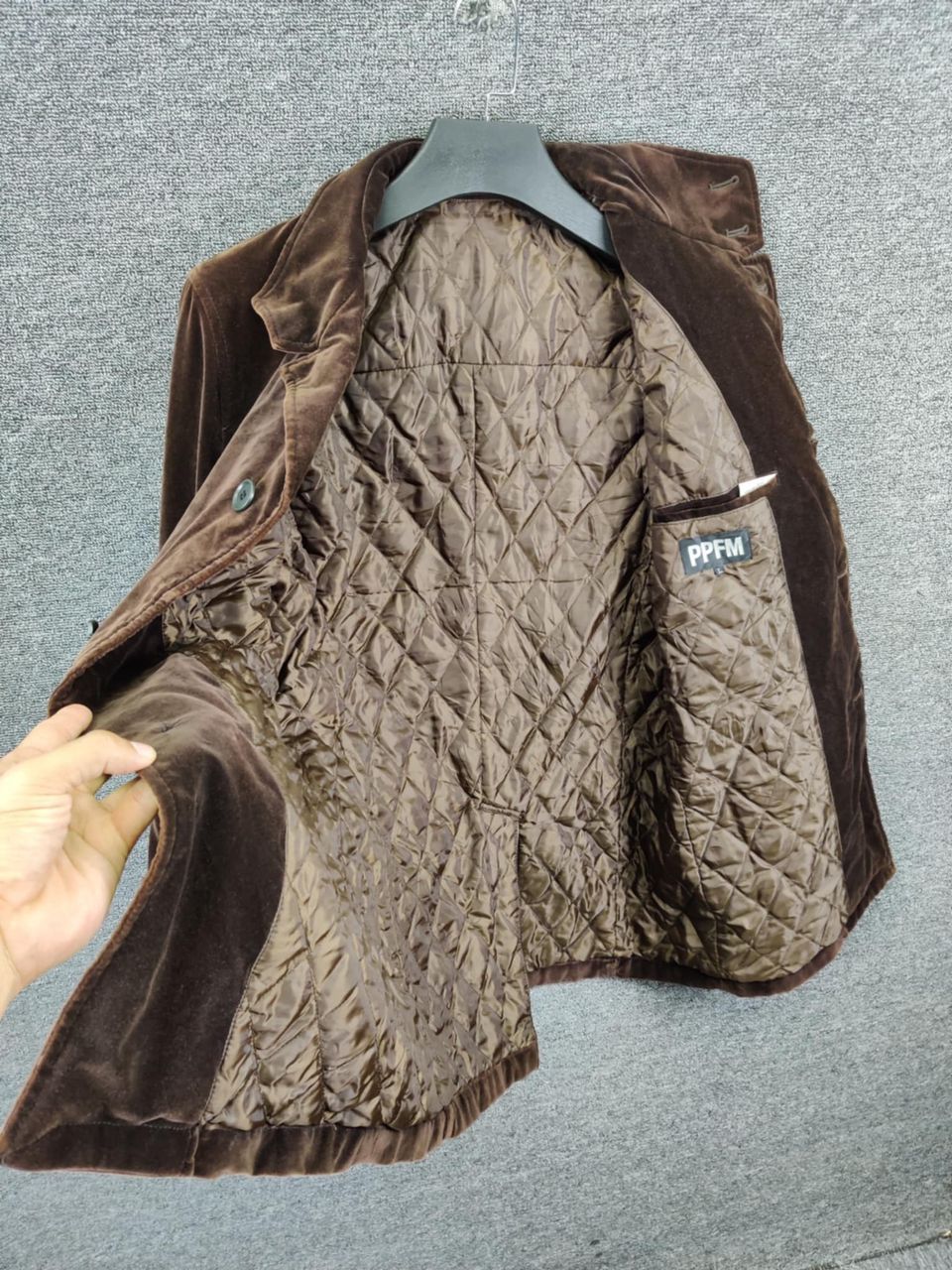 PPFM Vintage 90s PPFM Velvet Single Breasted Coat Size US L / EU 52-54 / 3 - 8 Thumbnail