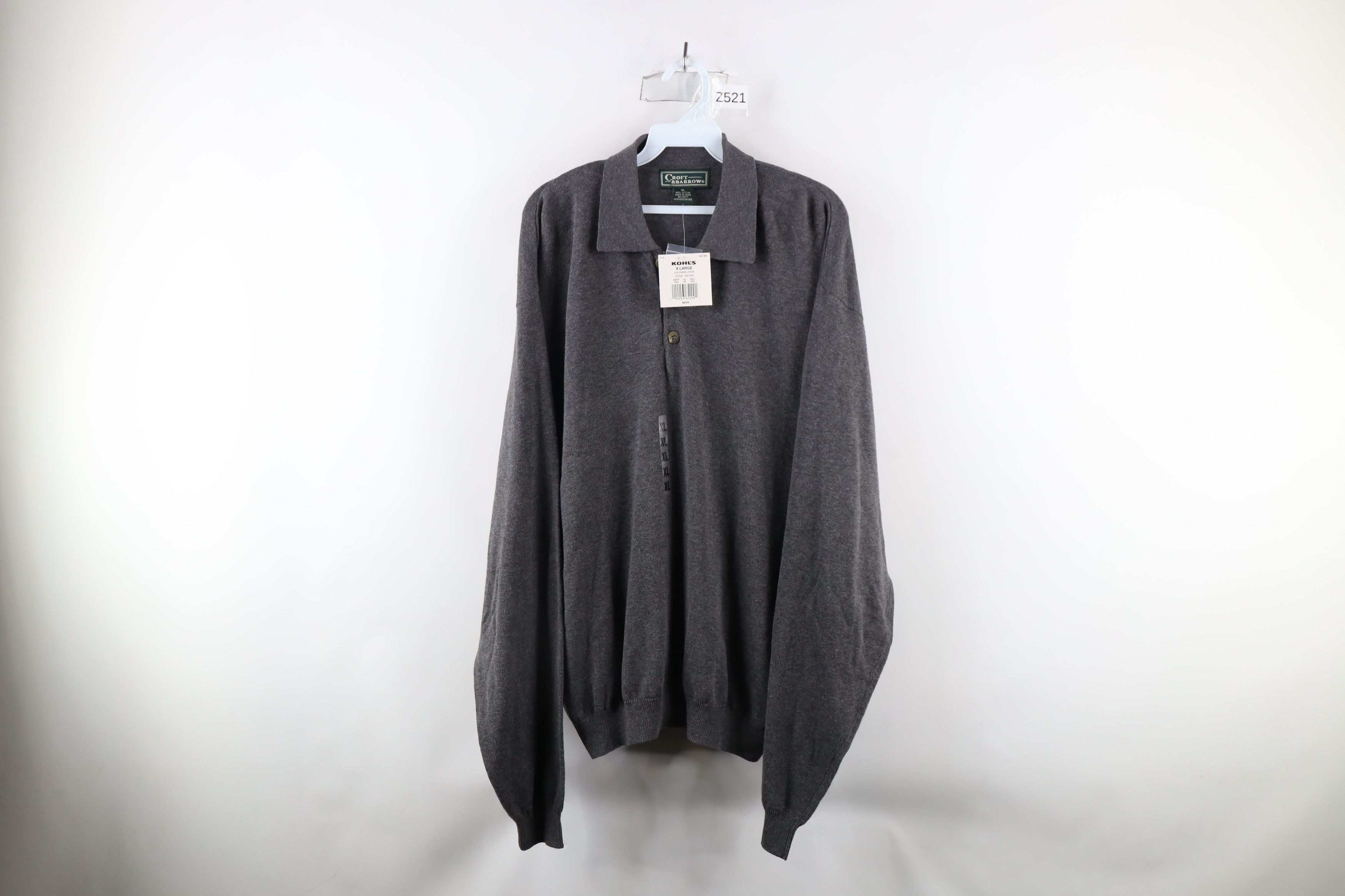 Vintage Deadstock Vintage 90s Streetwear Collared Pullvoer Sweater Size US XL / EU 56 / 4 - 1 Thumbnail