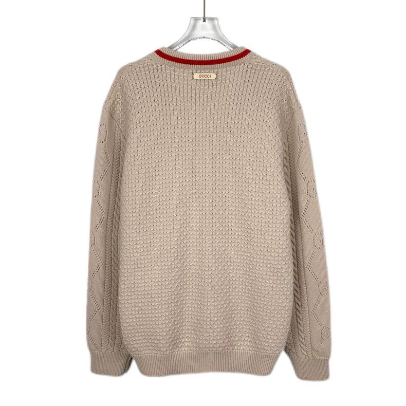 Gucci GucciNude logo printed hollow wool V-neck long-sleeved swea Size US S / EU 44-46 / 1 - 2 Thumbnail