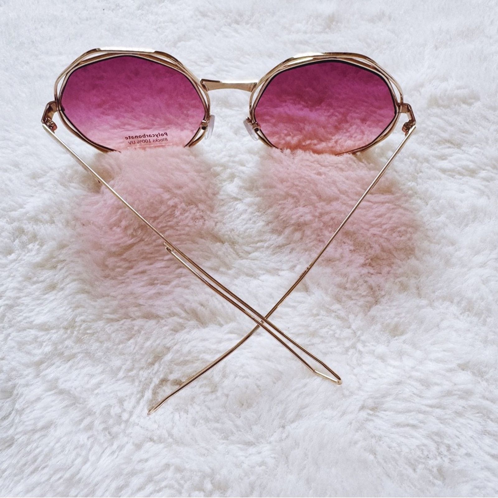 Other Seraphina Dark Pink Geometric Sunglasses Size ONE SIZE - 9 Thumbnail