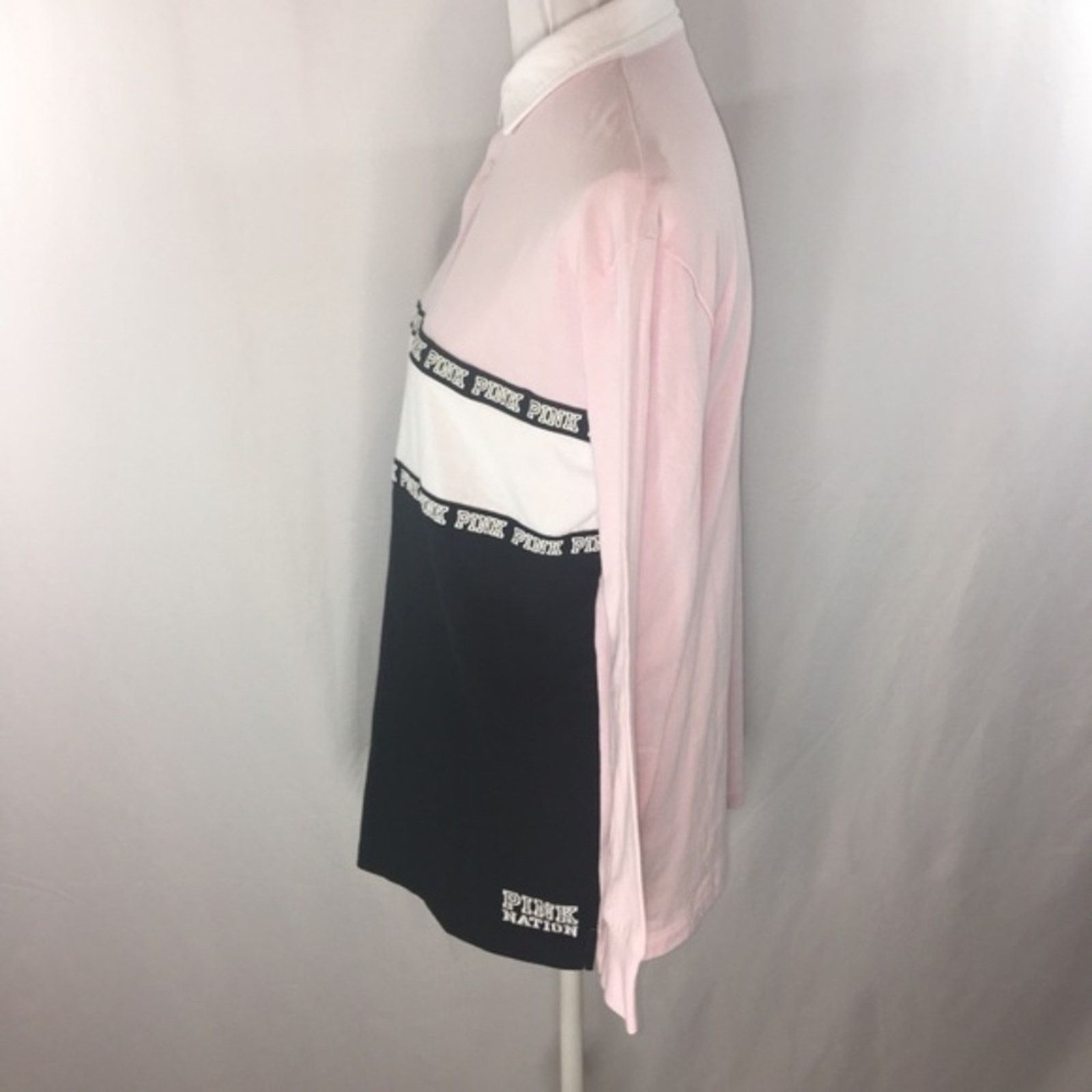 Pink × Victoria's Secret NWT VS Pink Women's Rugby Polo Shirt Long Sleeve Size Small Size S / US 4 / IT 40 - 7 Thumbnail