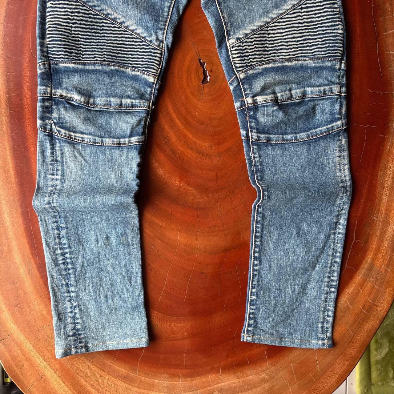 Balmain Balmain Biker Blue Washed Jeans Pants Size US 31 - 4 Thumbnail