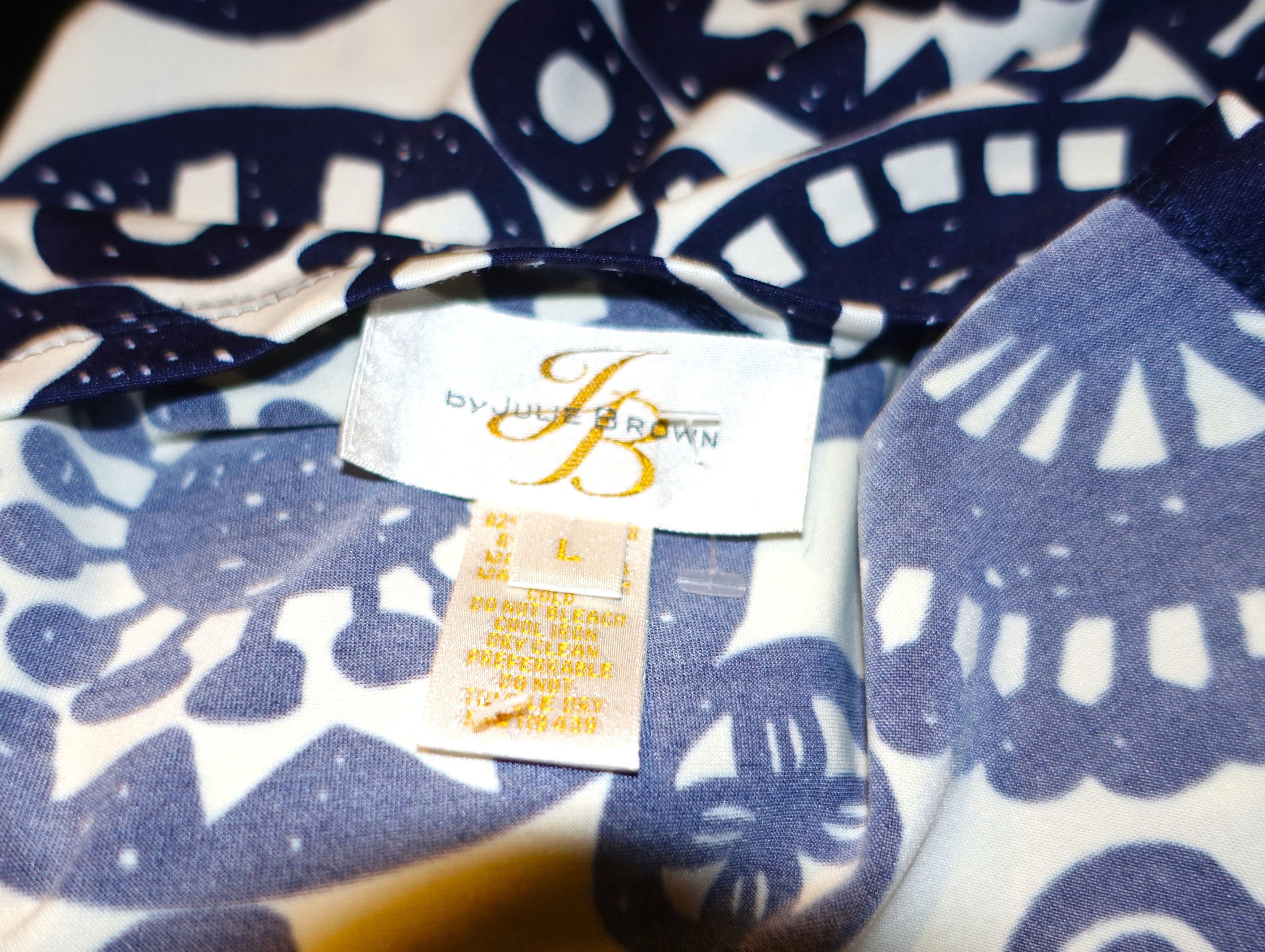 Other Julie Brown Navy Blue White Wrap Dress L Size L / US 10 / IT 46 - 6 Thumbnail