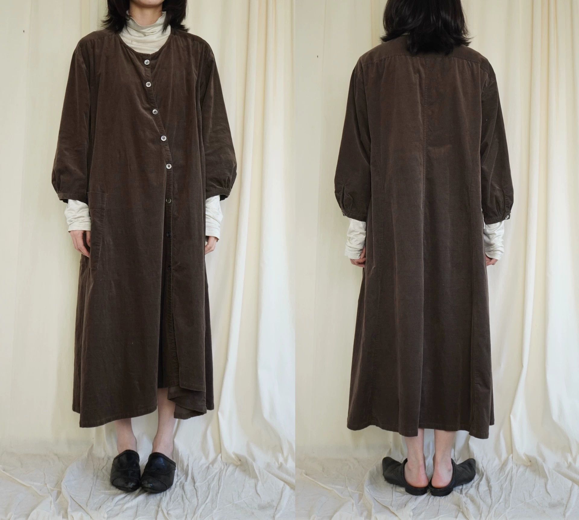 Y's Y's 1980s Living Corduroy Asymmetric Robe Size ONE SIZE - 5 Thumbnail