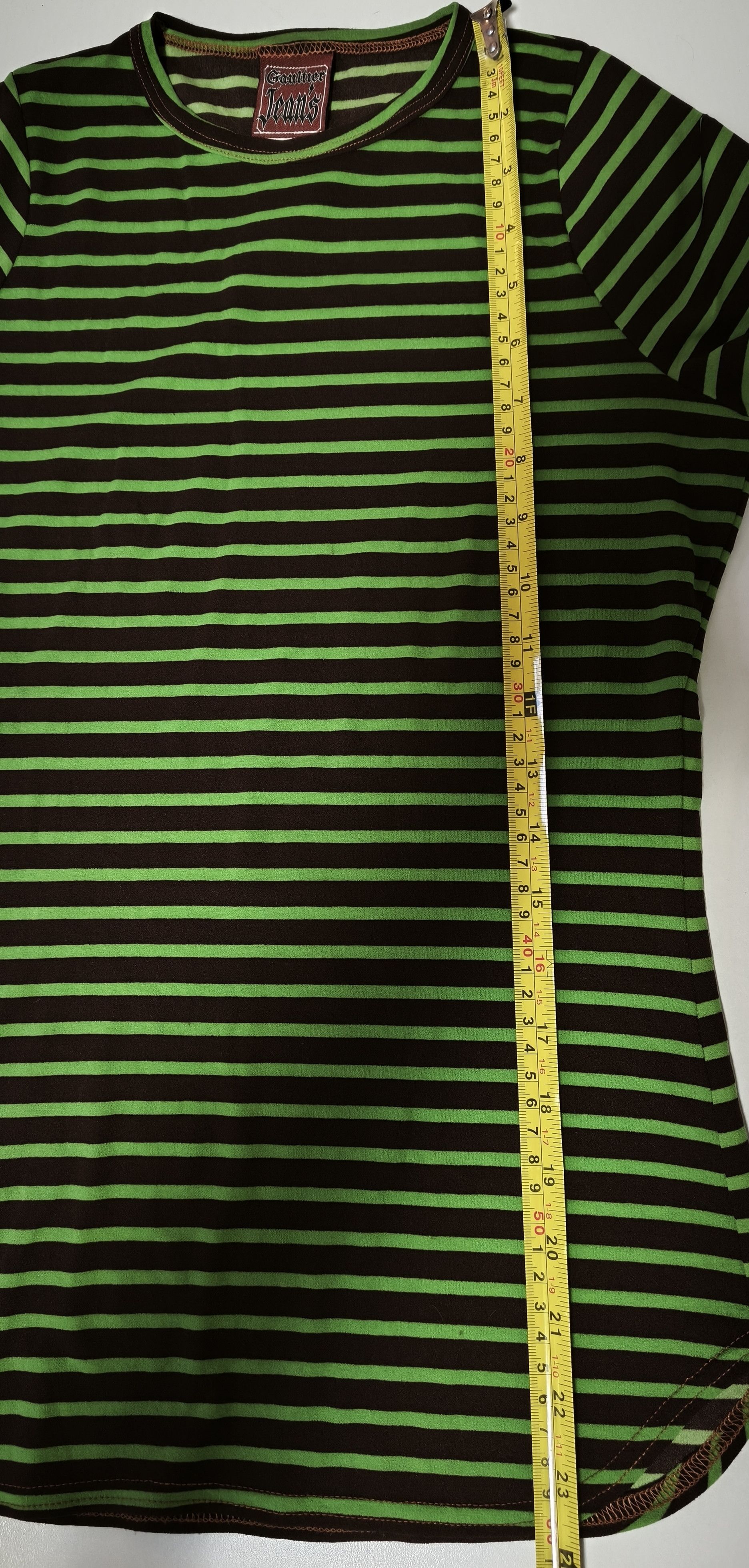 Jean Paul Gaultier Year: 1997 - Green and dark Brown stripes top Size S / US 4 / IT 40 - 14 Thumbnail