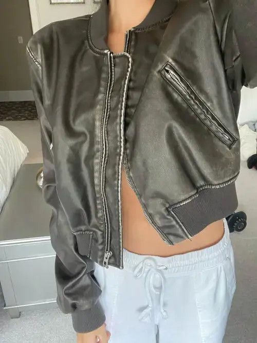 Japanese Brand Retro Long Sleeve Crop Bomber Jacket Size S / US 4 / IT 40 - 5 Thumbnail