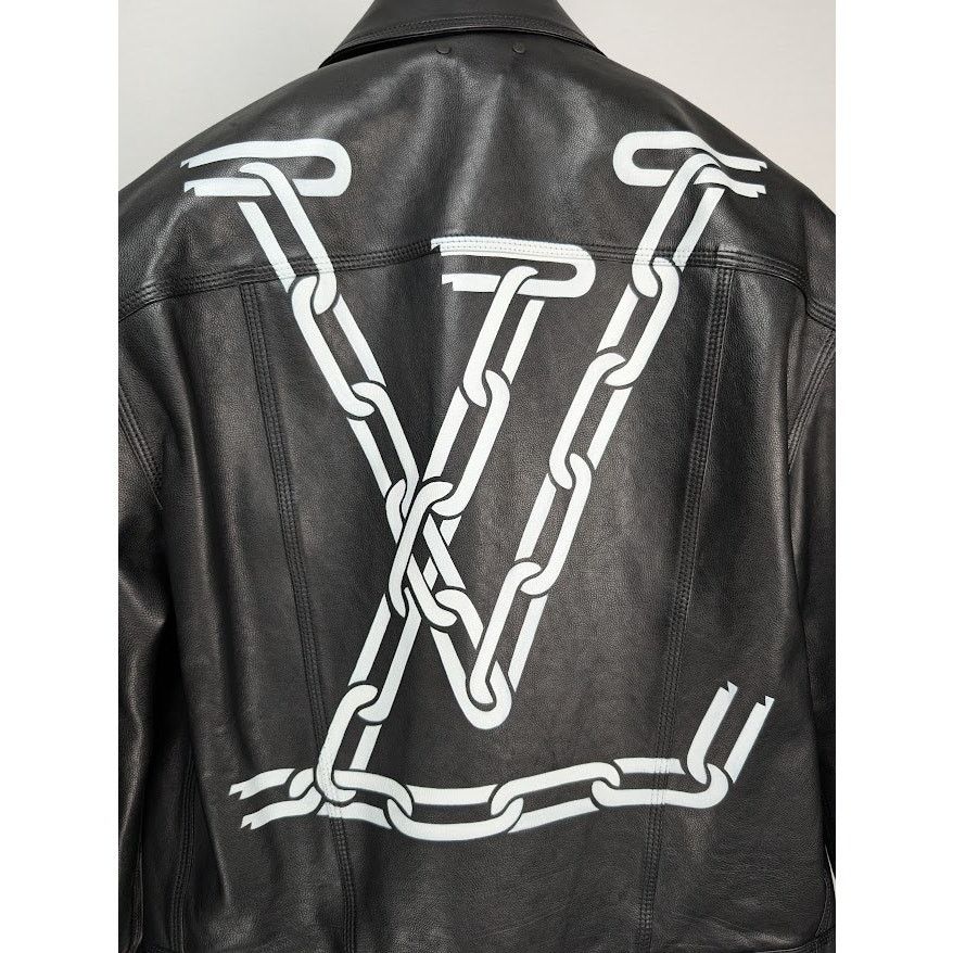 Louis Vuitton o1rshd1 Chain Leather Trucker Jacket in Black Size US M / EU 48-50 / 2 - 16 Thumbnail