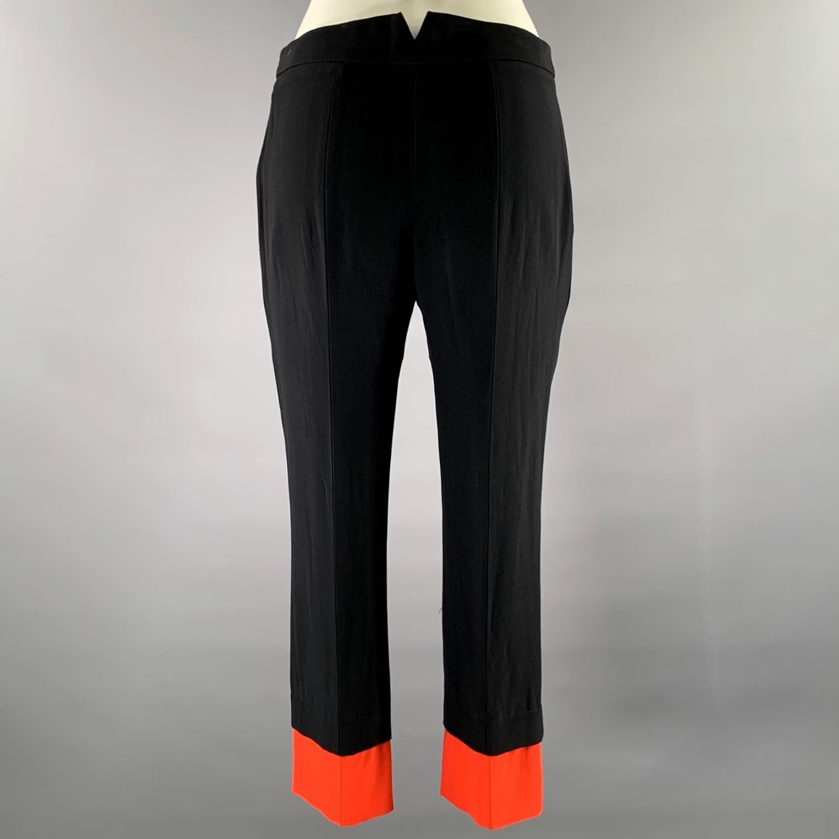 Alexander McQueen ALEXANDER MCQUEEN Dress Pants Black Red Cuff Size 2 Women Size 26" / US 2 / IT 38 - 3 Thumbnail