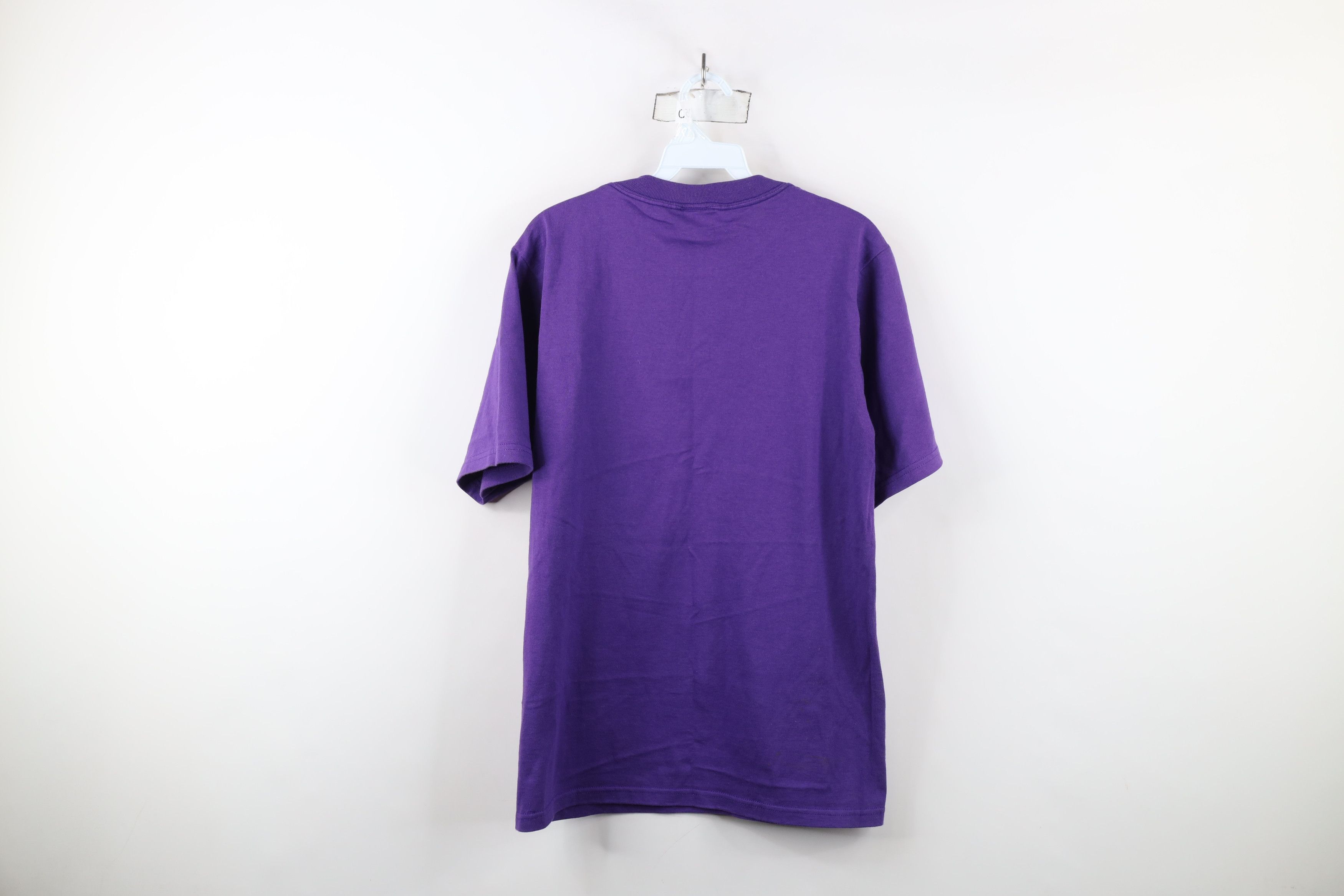 Vintage Vintage 90s Streetwear Blank T-Shirt Purple Cotton USA Size US S / EU 44-46 / 1 - 11 Thumbnail