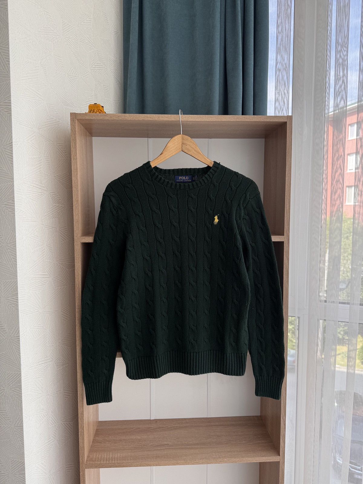 Polo Ralph Lauren × Vintage Vintage Polo Ralph Lauren Emerald Green Cable Knit Sweater Size S / US 4 / IT 40 - 2 Thumbnail