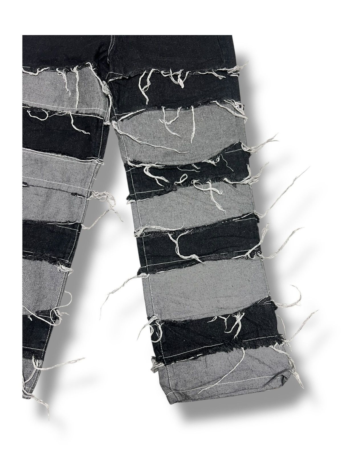 Hysteric Glamour NOVESSEL/Nobesel Borderline Distressed Wide Denim Pants Size US 32 / EU 48 - 8 Thumbnail