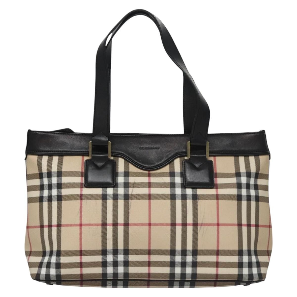 Burberry Nova Check Beige Canvas Tote Bag (Pre-Owned) Size ONE SIZE - 1 Thumbnail