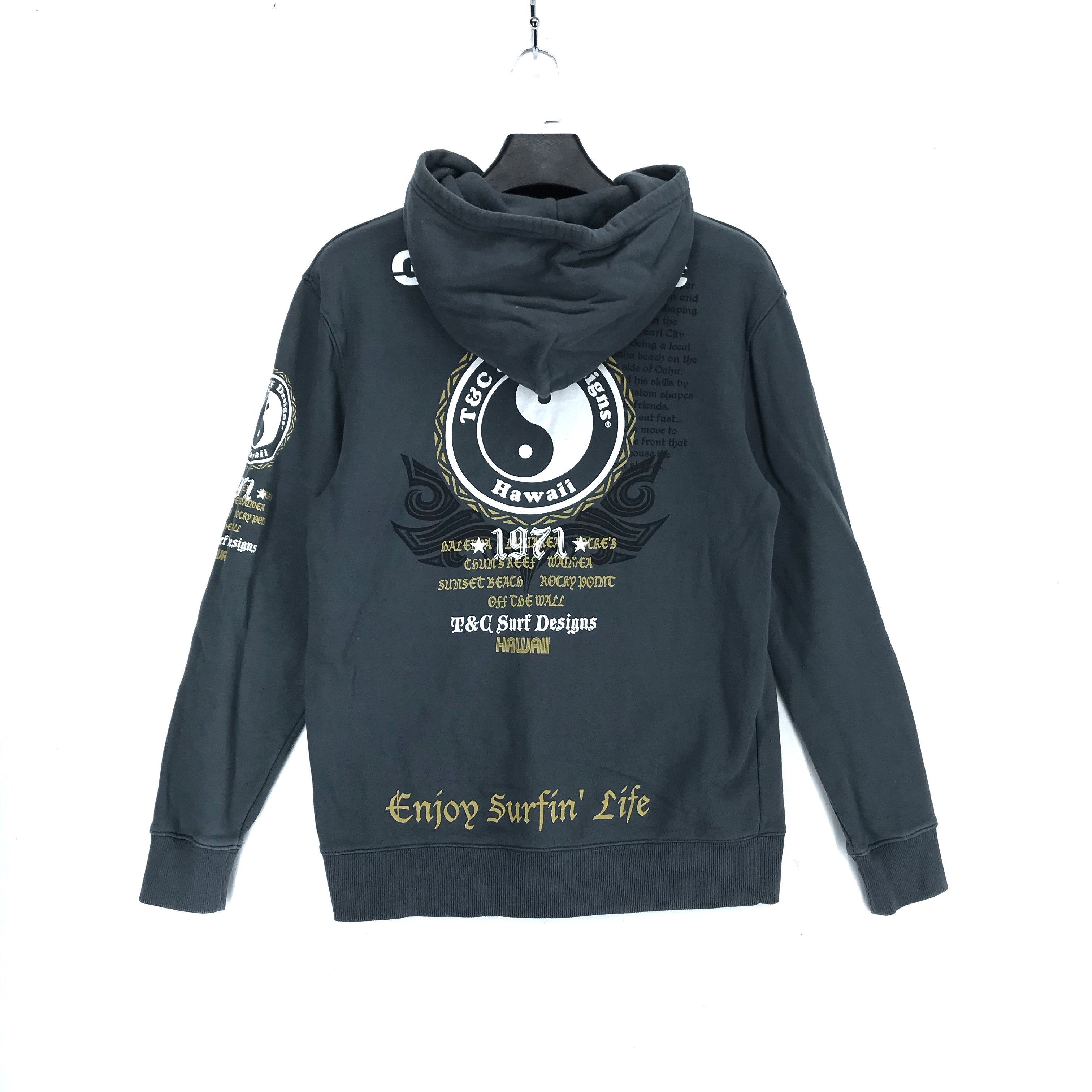 Vintage T&C Surf Design Hawaii Tai Chi Big Logo Hoodies #2605-103 Size US M / EU 48-50 / 2 - 1 Thumbnail