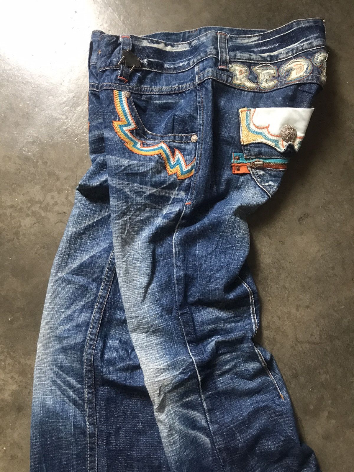 Beauty Beast Red Pepper Japan Co - Mud Washed Emblished Flare Jeans Size US 29 - 21 Thumbnail
