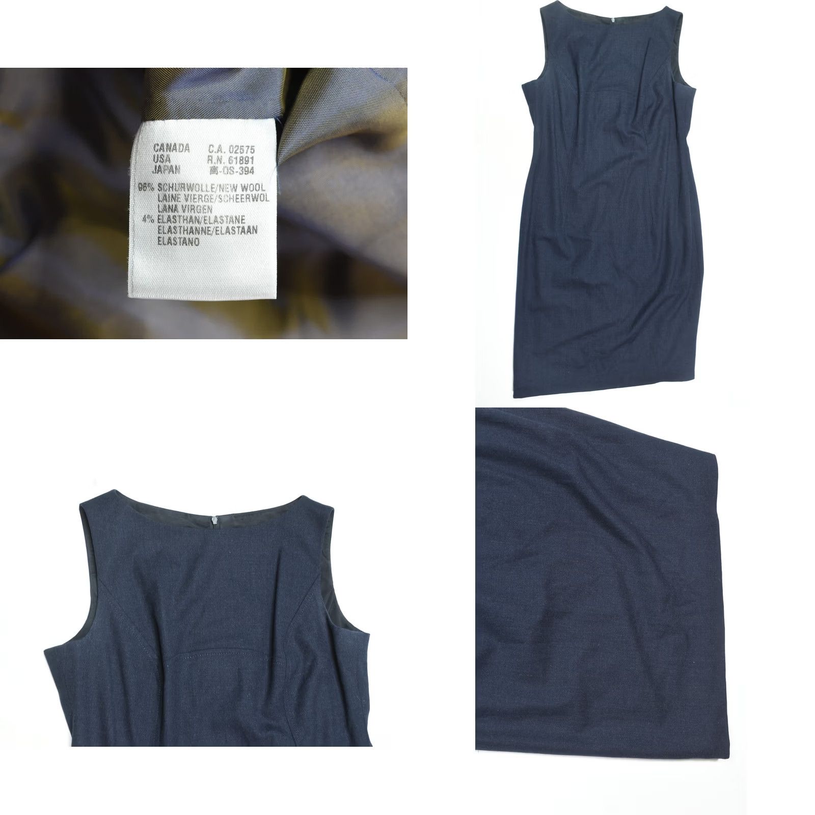 Escada ESCADA Skirt Jacket Suit Navy Wool Full-Zip Midi Womens 40 Size 27" / US 4 / IT 40 - 9 Thumbnail