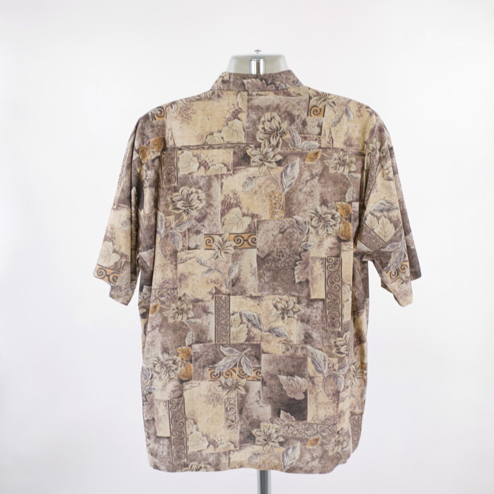 Tori Richard Tori Richards Orange Brown Baroque Floral XL Cotton Hawaiian Size US XL / EU 56 / 4 - 7 Thumbnail