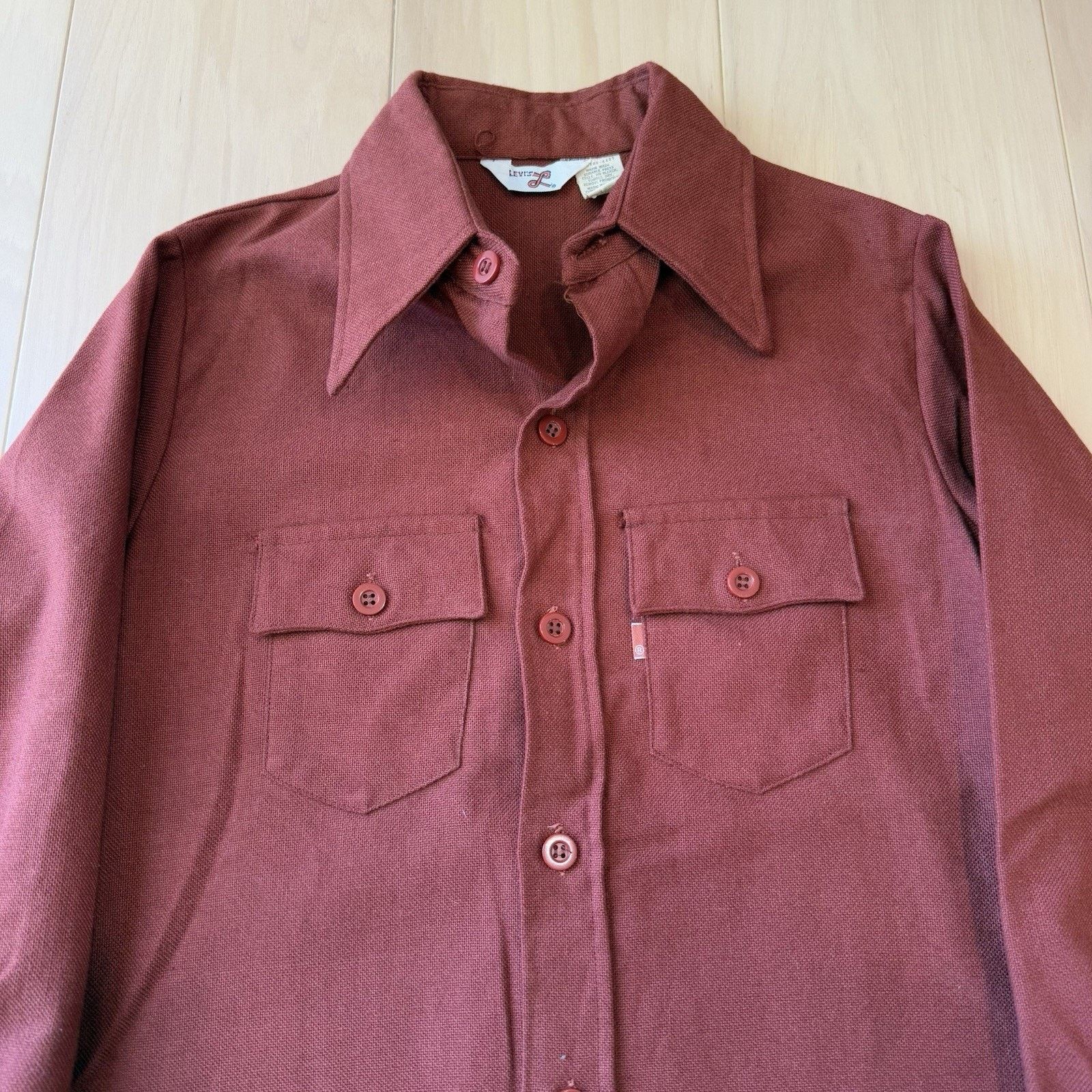 Levi's × Vintage Vintage Levi's Shirt Women's Small Rust Red Long Sleeve Size S / US 4 / IT 40 - 3 Thumbnail