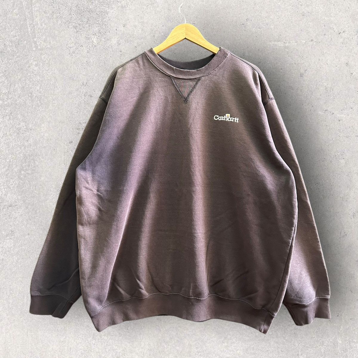 Carhartt × Vintage Vintage 80’s Carhatt Sunfaded Brown Oversized Sweatshirt Size US XXL / EU 58 / 5 - 1 Thumbnail