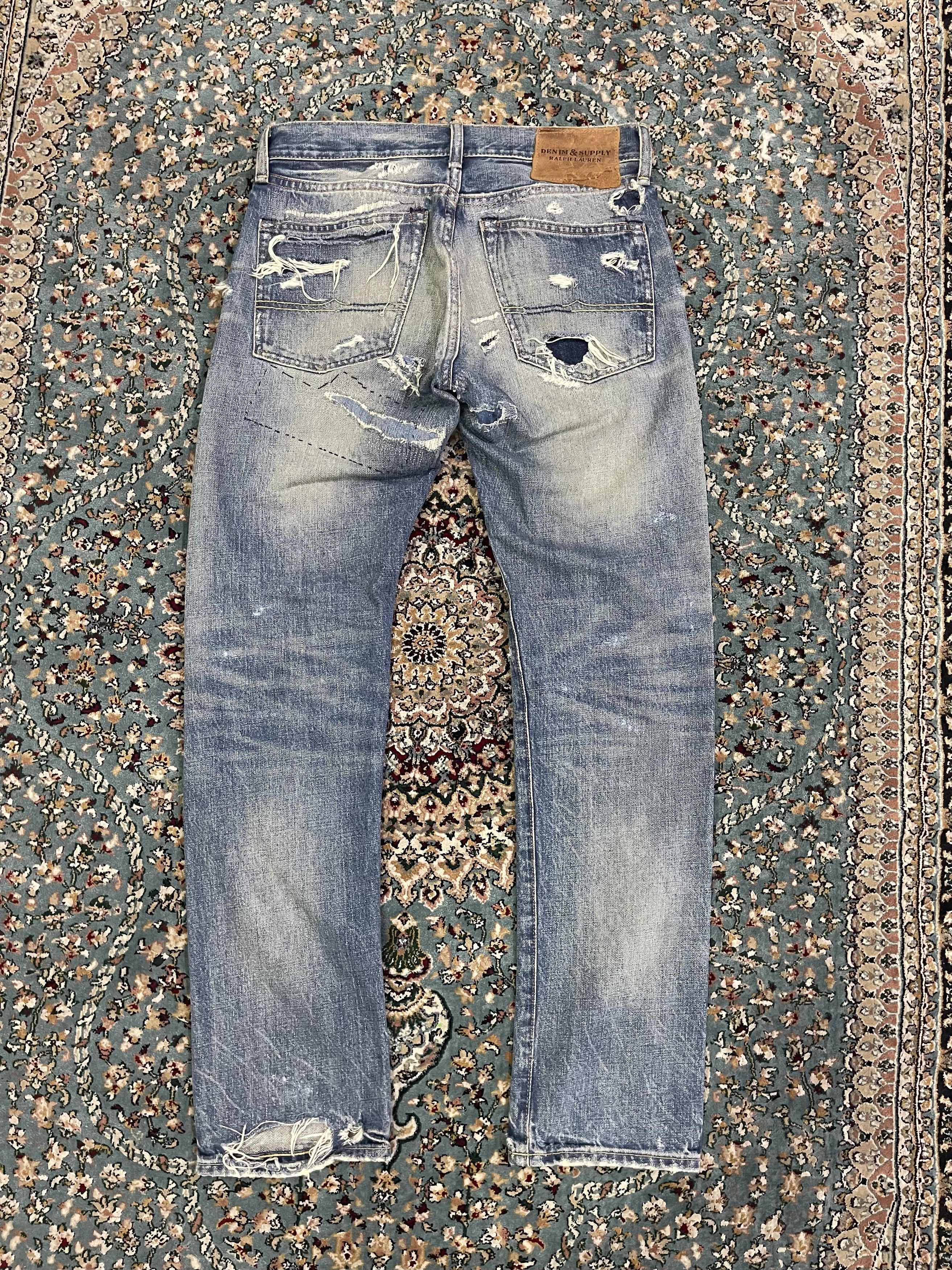 Denim & Supply Ralph Lauren Vintage Distressed Ripped Off Slim Style Size US 30 / EU 46 - 22 Thumbnail