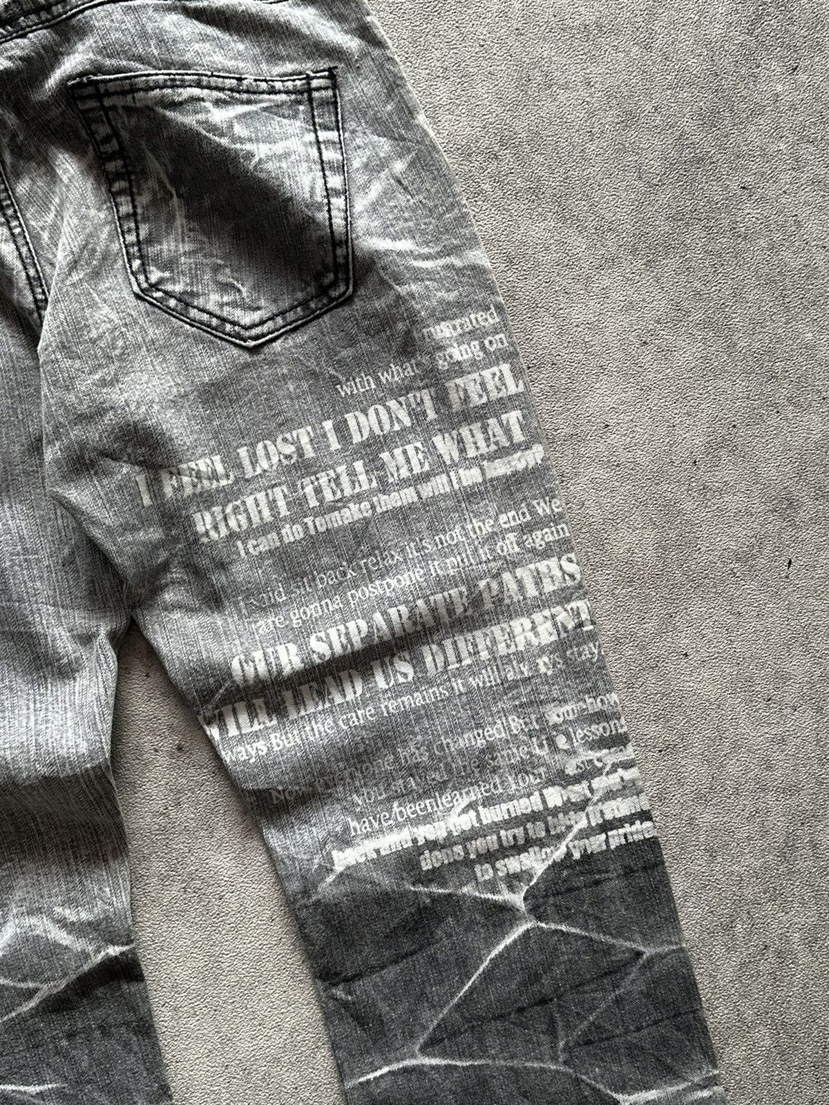Tornado Mart 2000s In the Attic Punk Grunge Clawmark Faded Denim Jeans Size US 32 / EU 48 - 8 Thumbnail