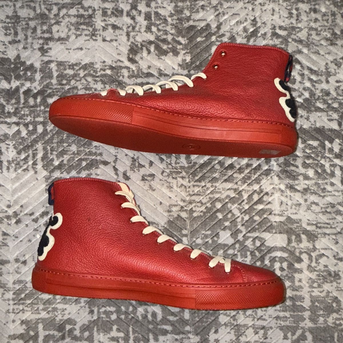 red leather panther high top sneaker Hi Top Sneakers