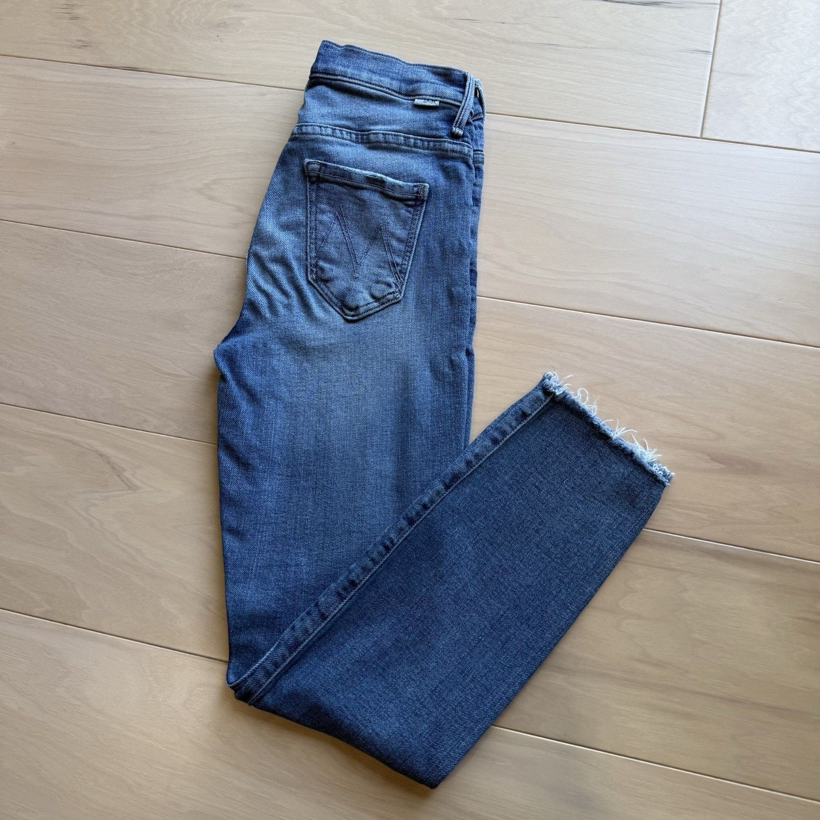 MOTHER Mother Fly Cut Stunner Jeans Women's 25 Blue Fray Glam Boho Size 25" / US 0 / IT 36 - 10 Thumbnail
