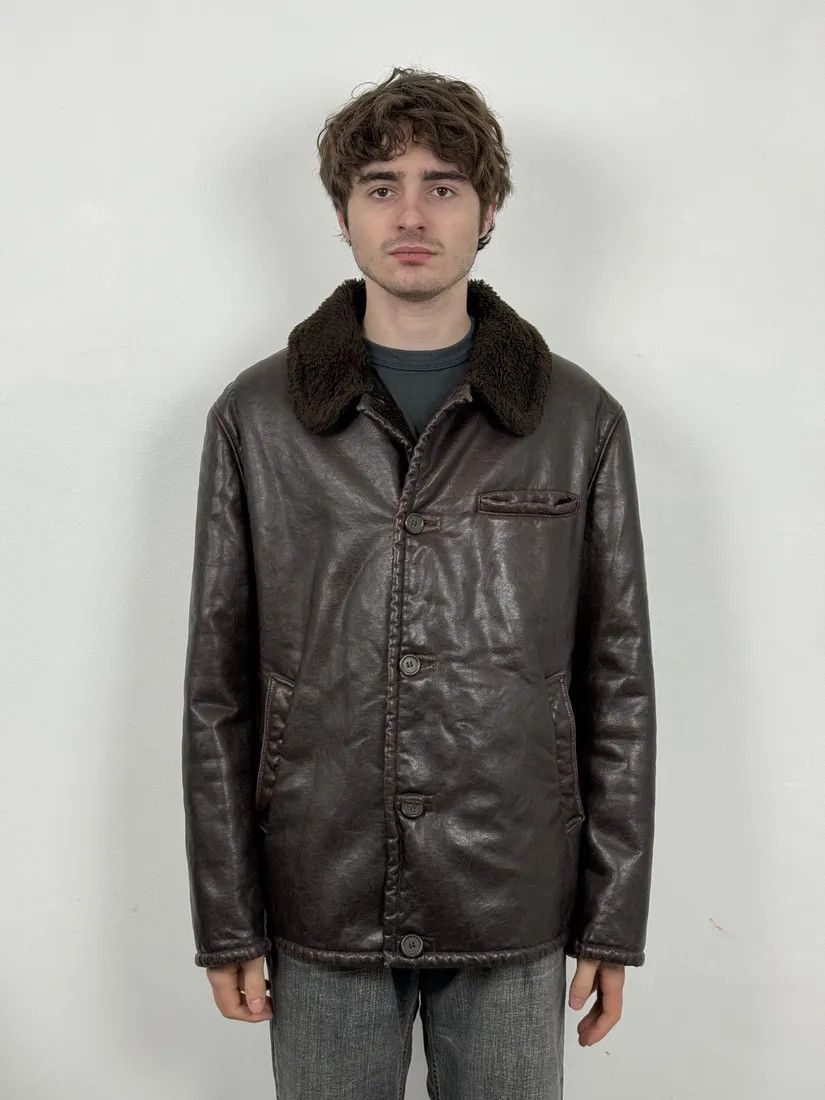 Armani 2000s Armani Brown Faux Shearling Jacket Size US M / EU 48-50 / 2 - 3 Thumbnail