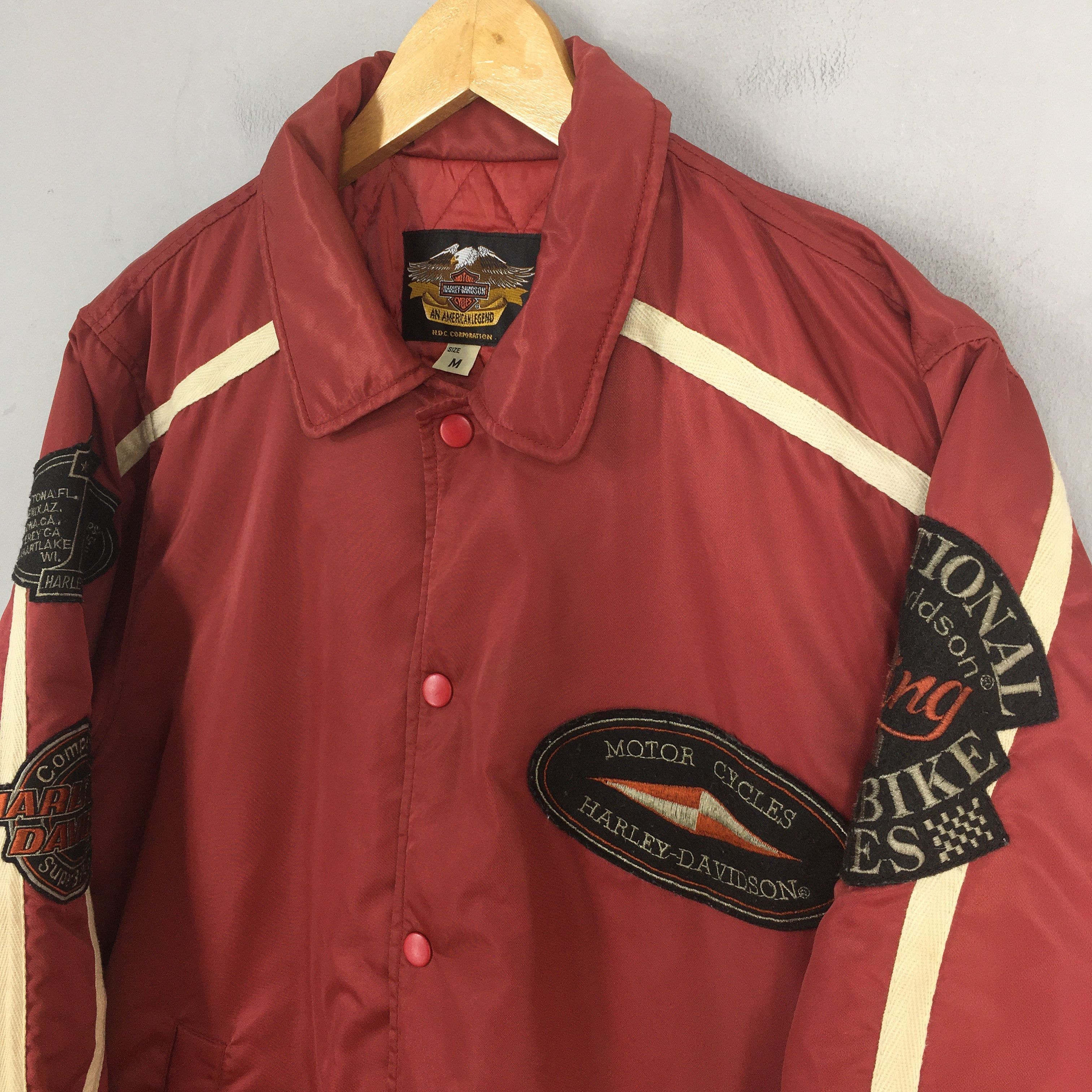 Harley Davidson Vintage 90s Harley Davidson Motorcycles Button Red Jacket Size US M / EU 48-50 / 2 - 5 Thumbnail