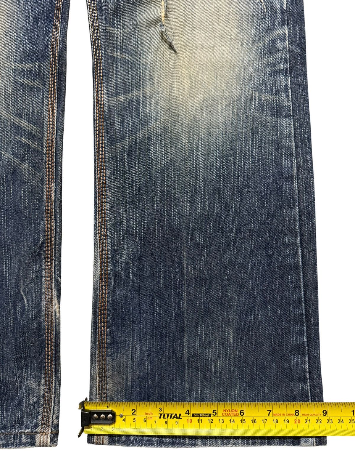 Edwin Vintage 90s Edwin XV Mud Wash Whiskers Distressed Wide Leg Size US 34 / EU 50 - 15 Thumbnail
