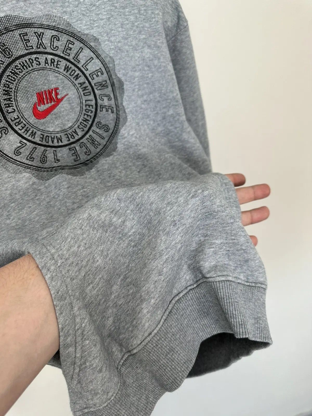 Nike × Vintage Vintage Nike Y2K Big Logo Retro Hype Gray Hoodie Size US S / EU 44-46 / 1 - 6 Thumbnail