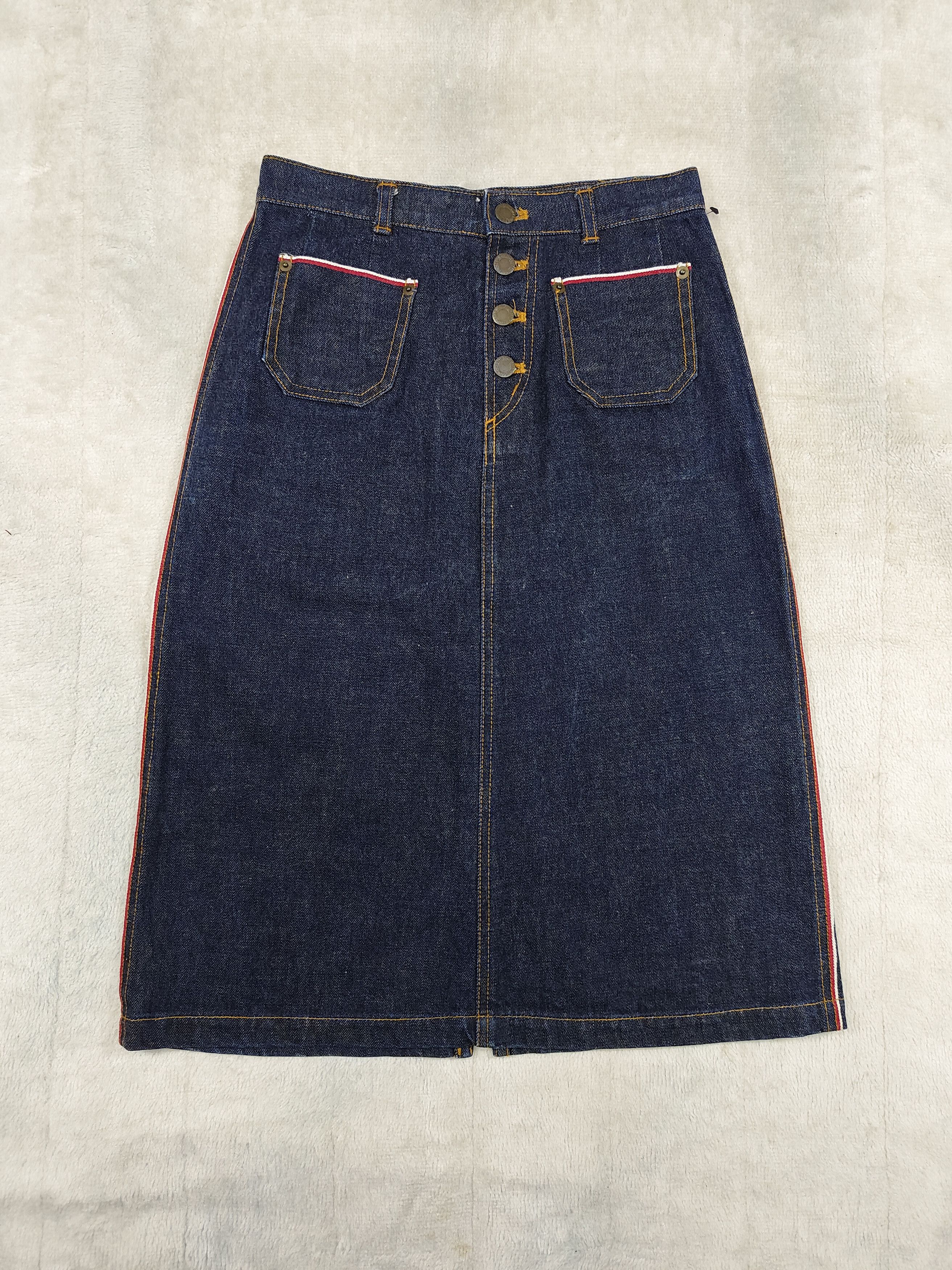 Japanese Brand 🇯🇵 Ozoc 🇯🇵 Y2K High Rise Selvedge Denim Skirt Size 28" / US 6 / IT 42 - 4 Thumbnail
