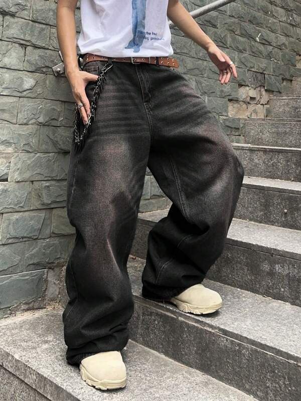 vintage washed denim baggy、黒T まとめ買い Jean × Streetwear × Vintage Washed Baggy Denim Jeans | Grailed