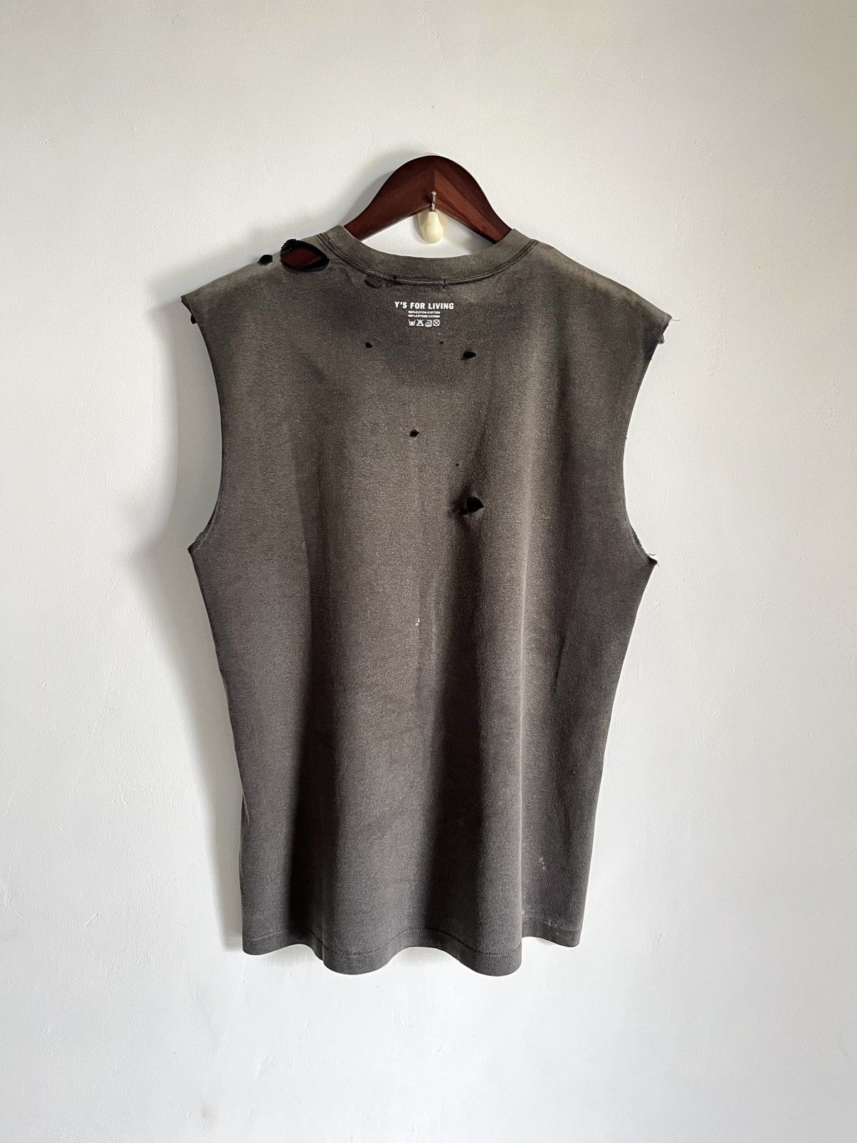 Y's × Yohji Yamamoto Thrashed Sun Faded Tank Top Size US M / EU 48-50 / 2 - 2 Thumbnail