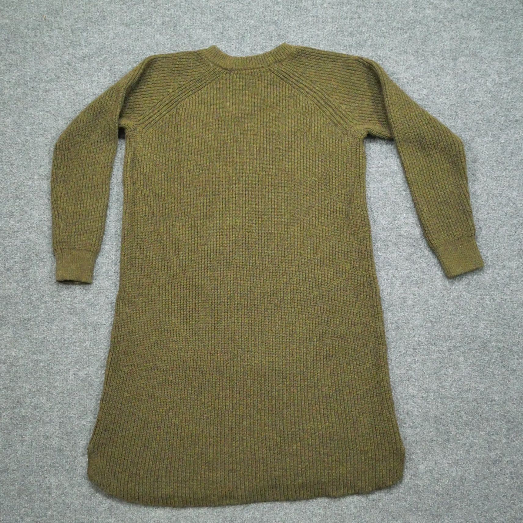 Madewell Sweater Dress Womens Medium Green Long Sleeve Wool Blend
